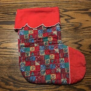 Christmas Stocking Vintage Quilted